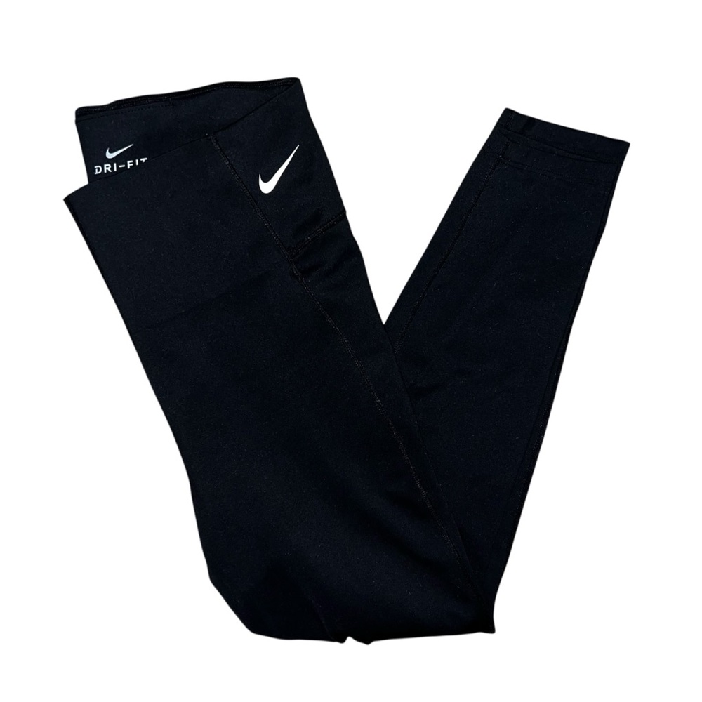 Nike Dri Fit Performance Leggings Black Mid Rise Size Small - Picture 4 of 7